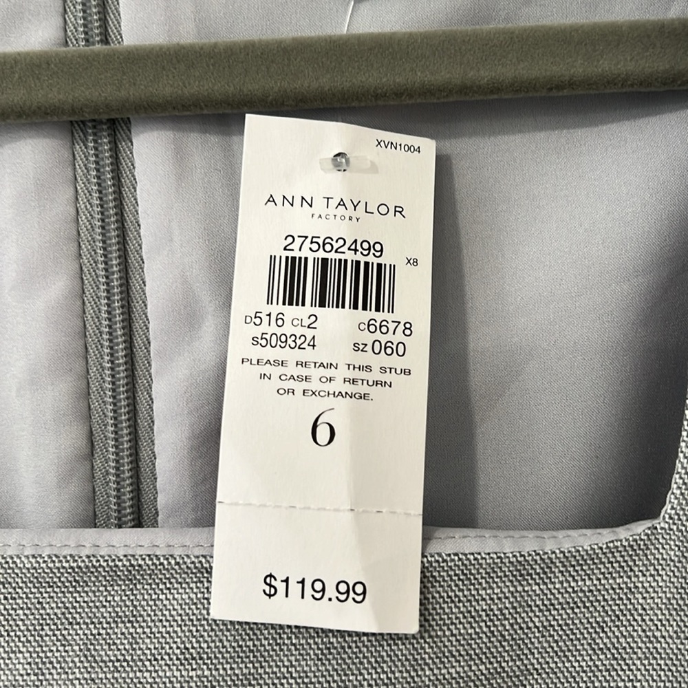 Ann Taylor Factory Gray Crosshatch Square Neck Sheath Dress 6 - Picture 6 of 9